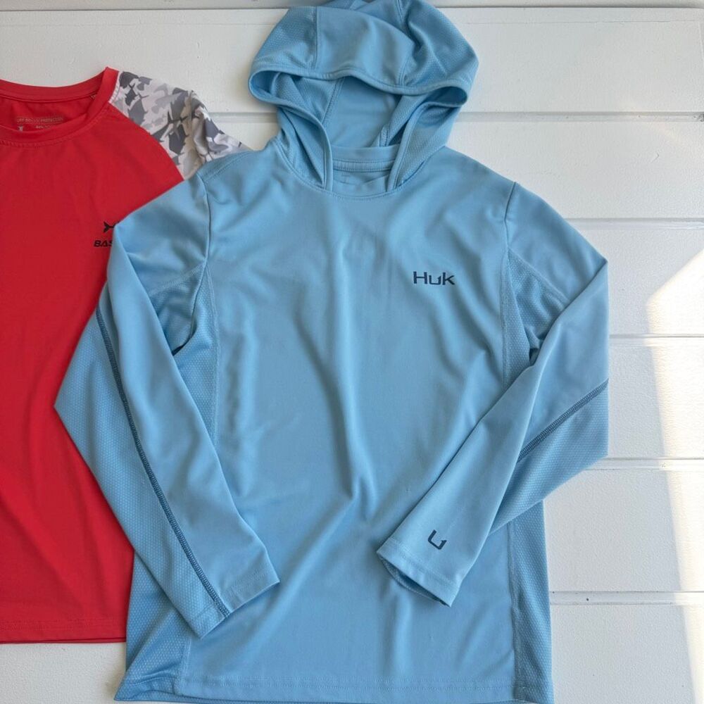 Huk and Bassdash Youth UPF Long Sleeve Fishing Shirt Lot Size Large - Picture 3 of 8